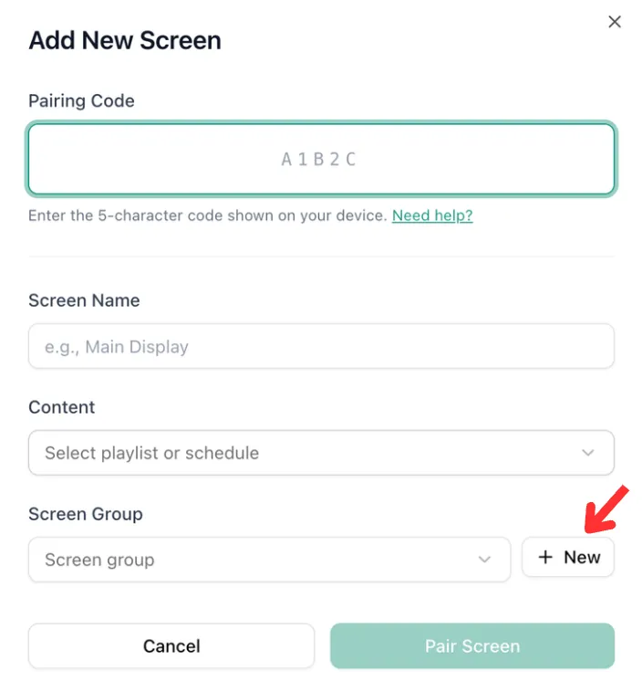 Create Screen Group