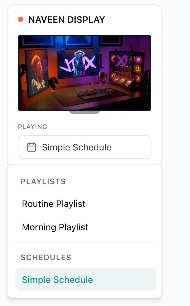 Assign Content Dropdown
