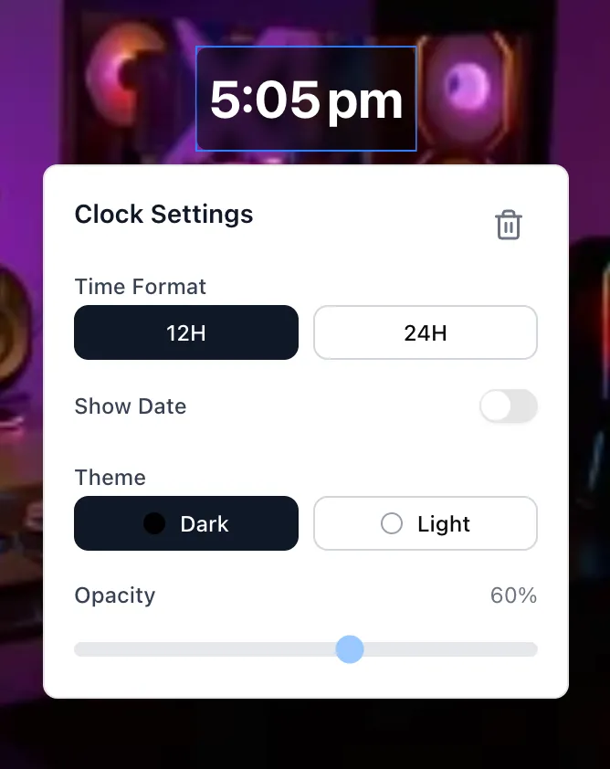 Overlay Settings