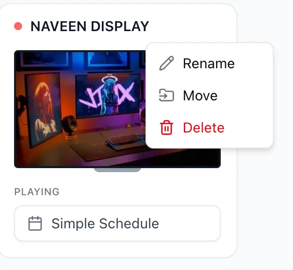 Screen Context Menu