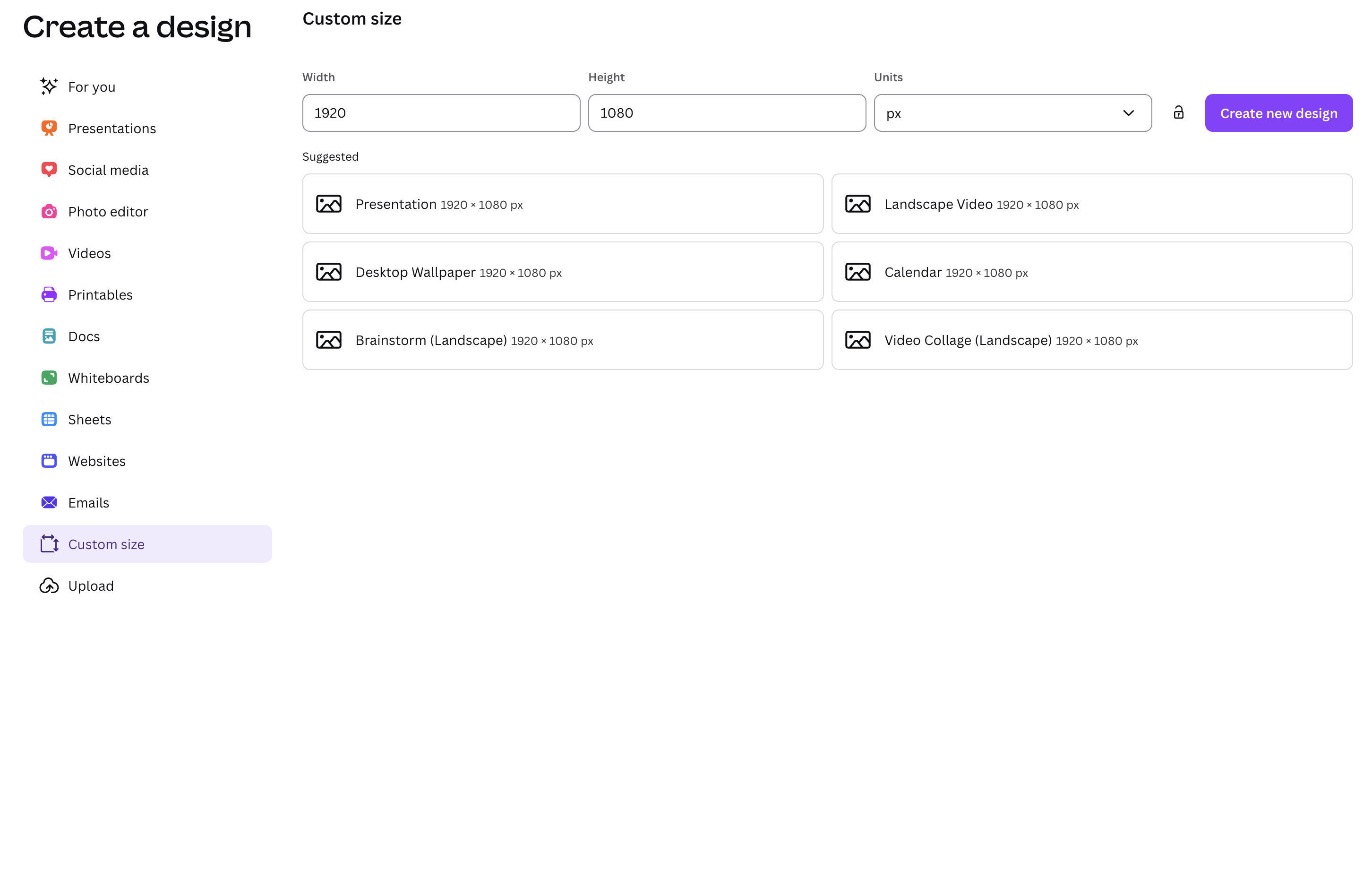 Setting Canvas Size