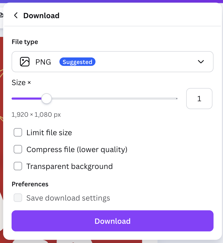 Downloading as PNG