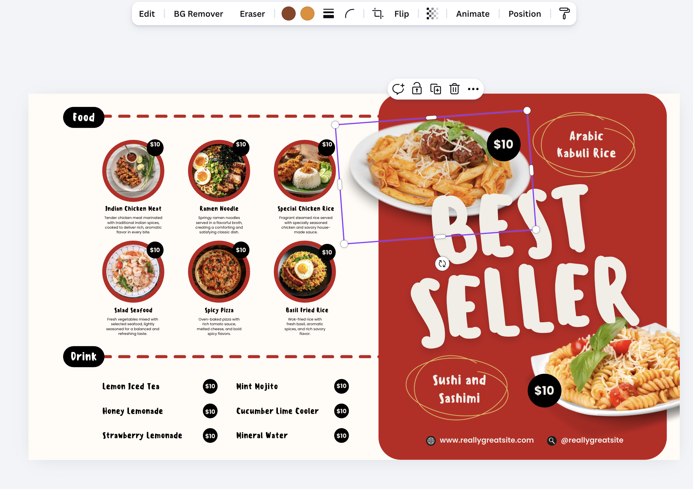 Editing the Menu